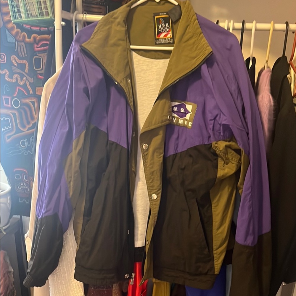 U.S. Olympic Colorblock Jacket in Purple and Olive